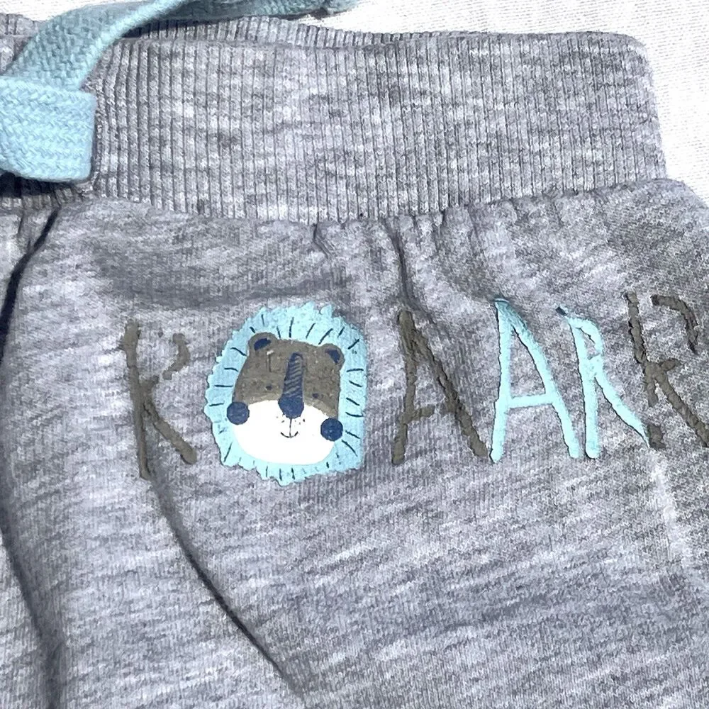 Toddler Shirts Sweat Pants Set Cat & Jack 2T 3T Henley Heather Short Sl Lion